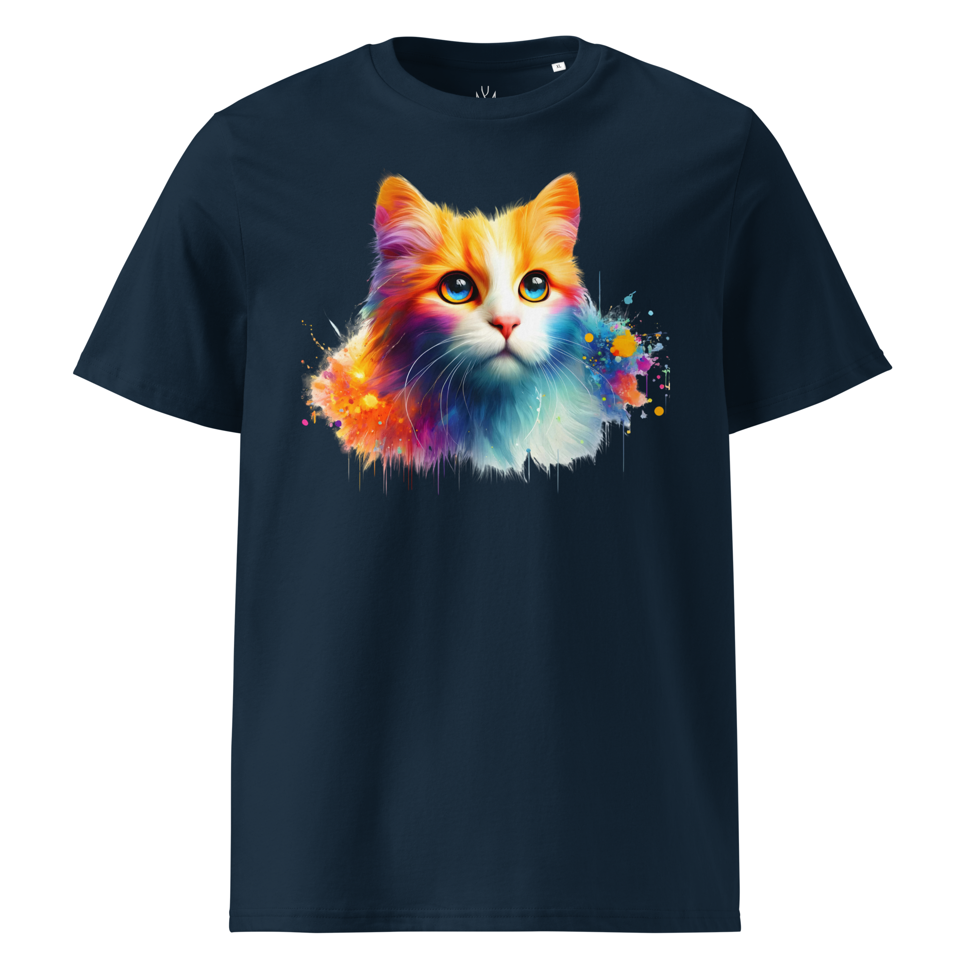 Krāsainais KAĶIS. Unisex organiskās kokvilnas t-krekls