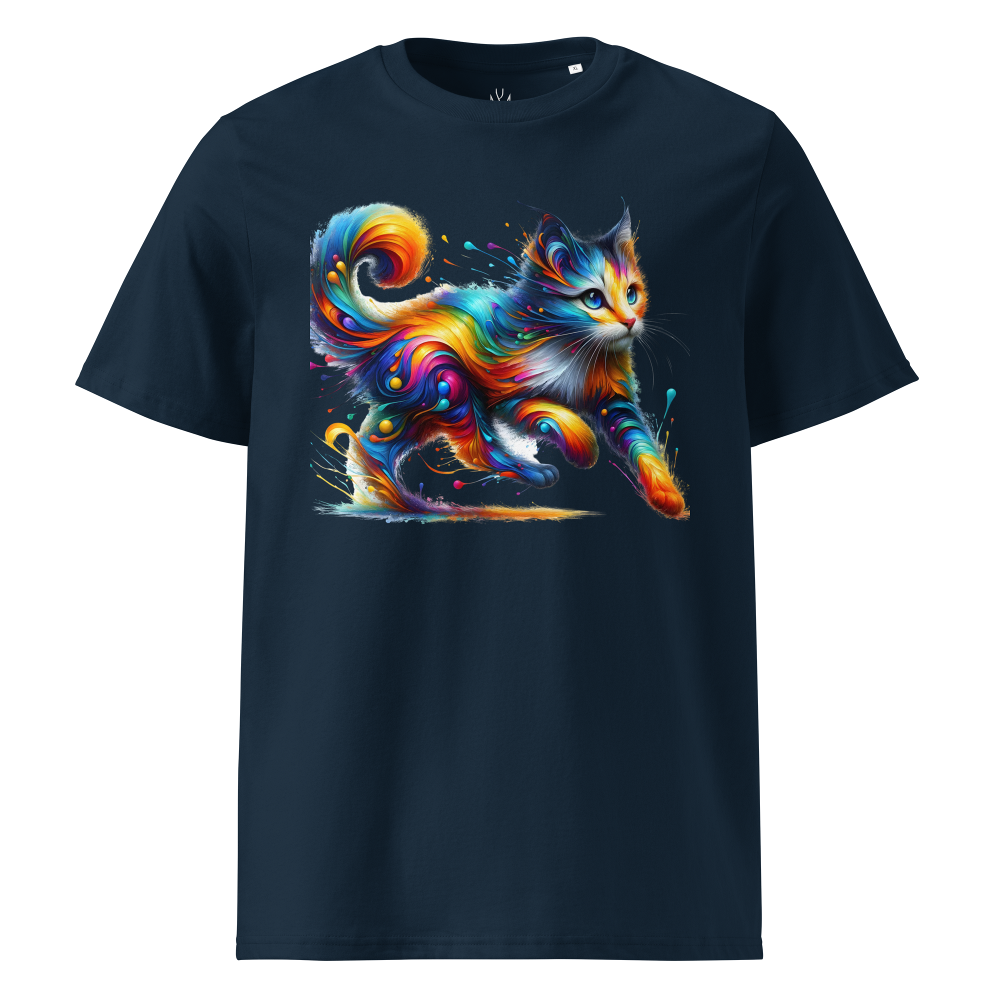 Krāsainais KAĶIS. Unisex organiskās kokvilnas t-krekls