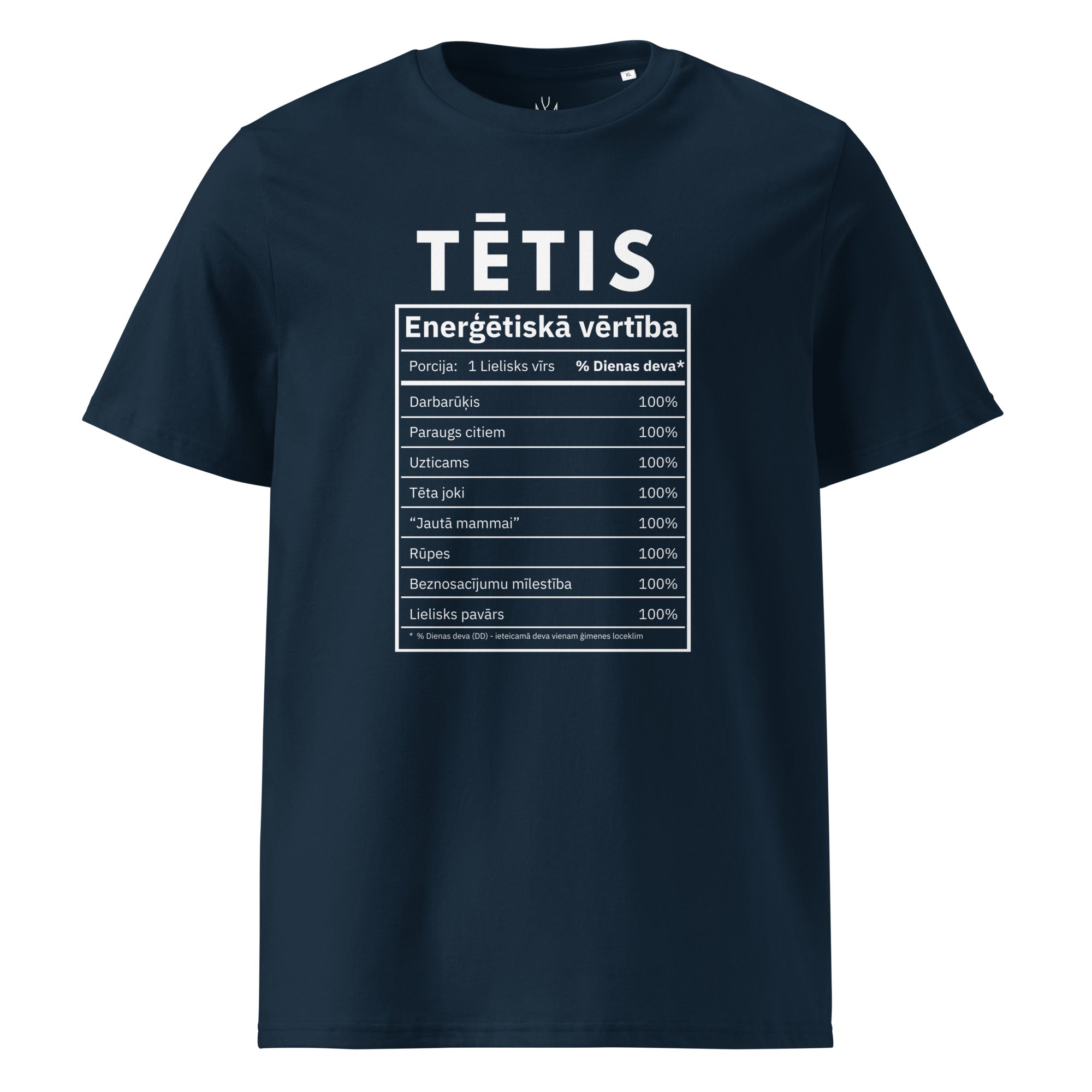 100% dad (Latvian) unisex organic cotton t-shirt (white)