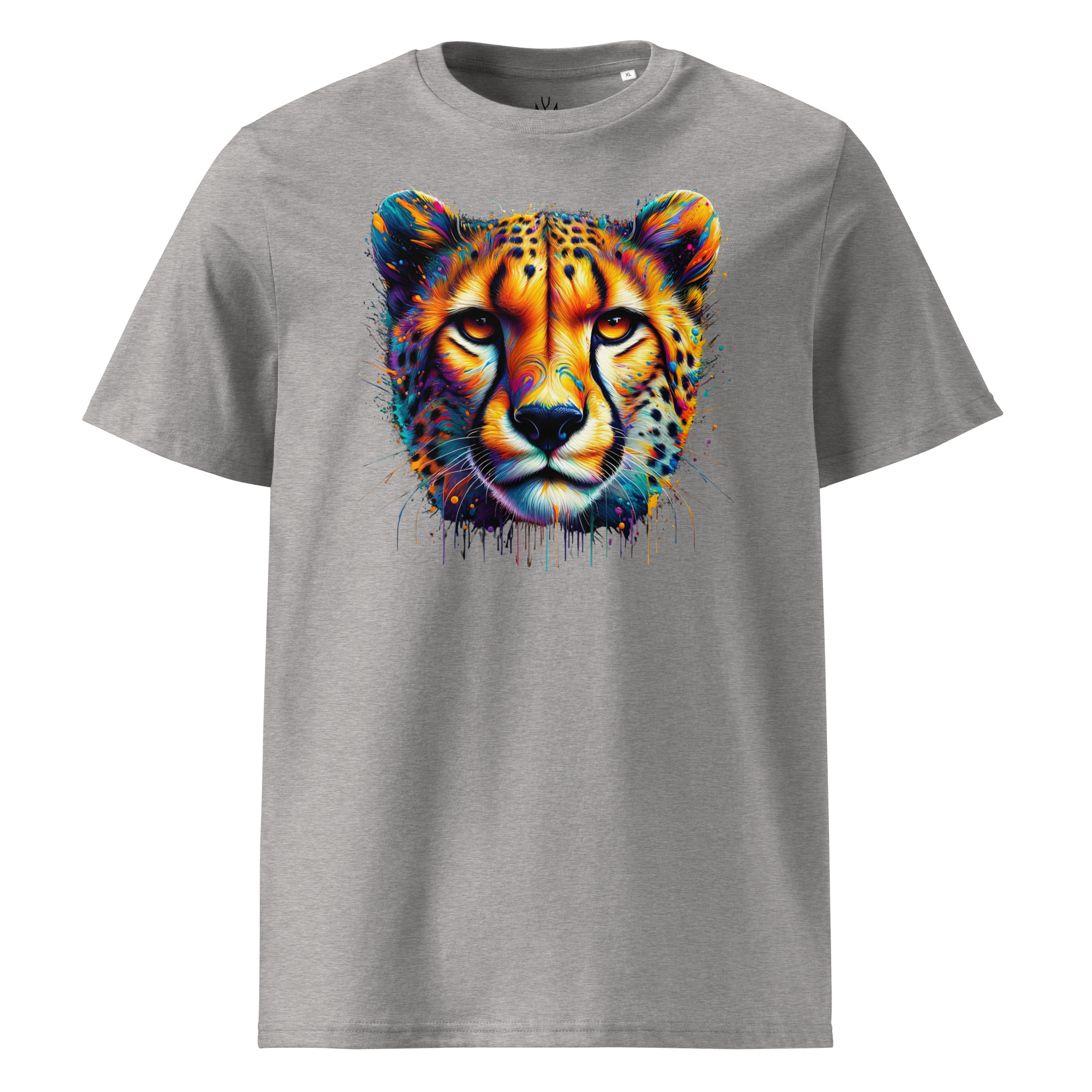 Krāsainais GEPARDS. Unisex organiskās kokvilnas t-krekls