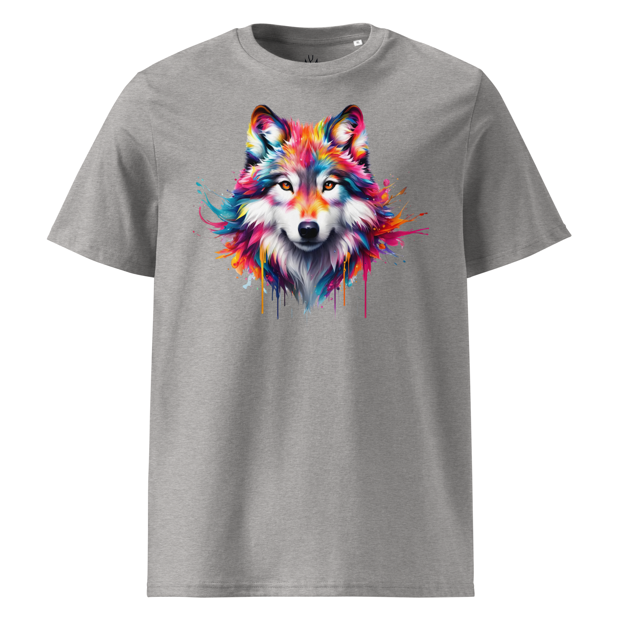 Krāsainais VILKS. Unisex organiskās kokvilnas t-krekls