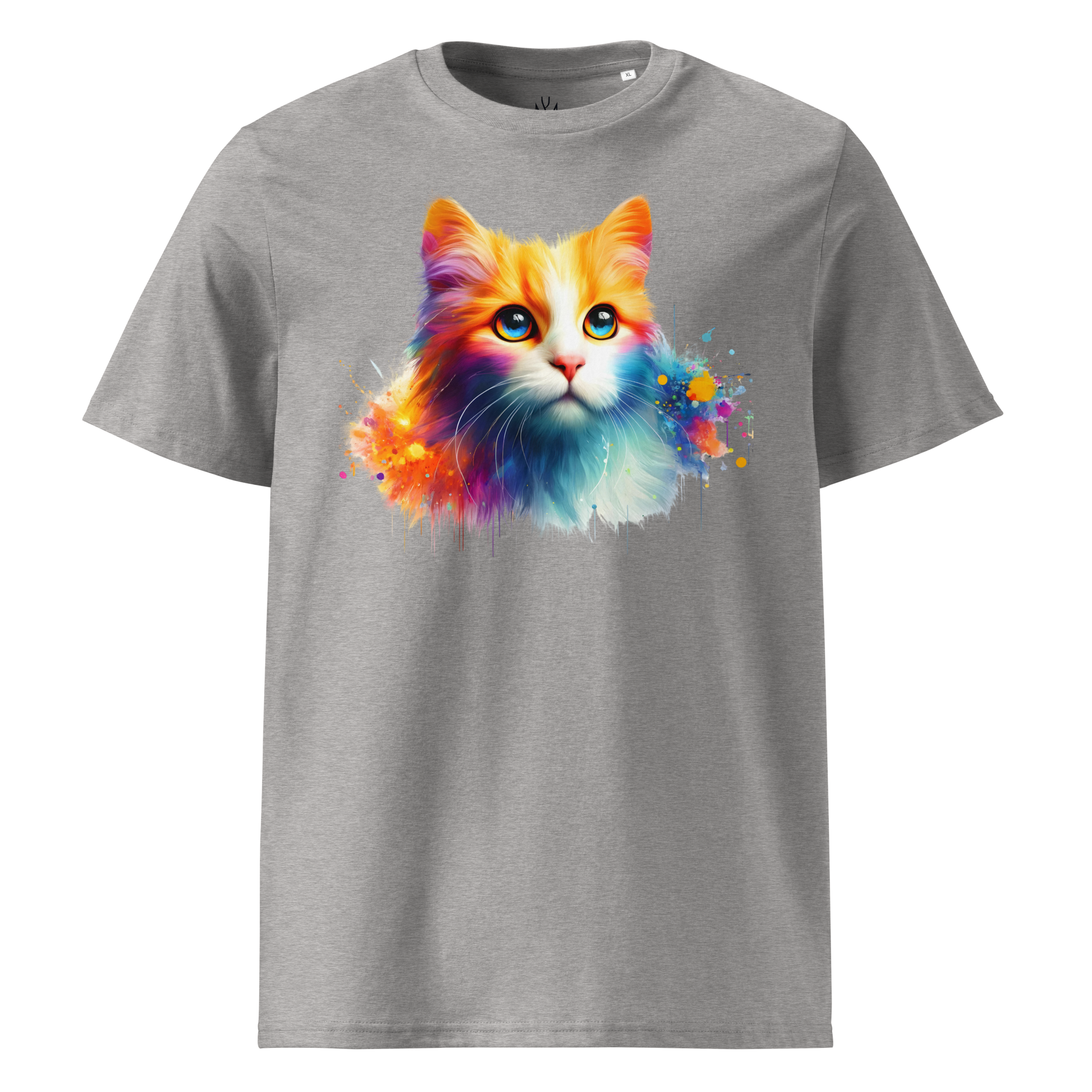 Krāsainais KAĶIS. Unisex organiskās kokvilnas t-krekls