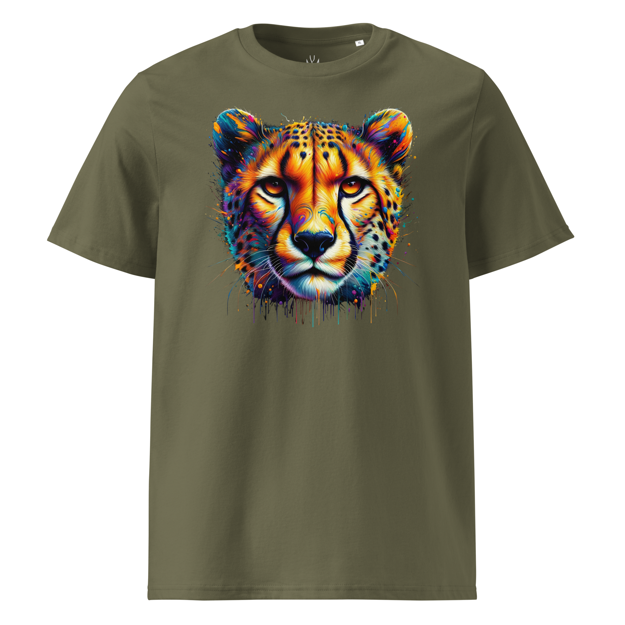 Krāsainais GEPARDS. Unisex organiskās kokvilnas t-krekls