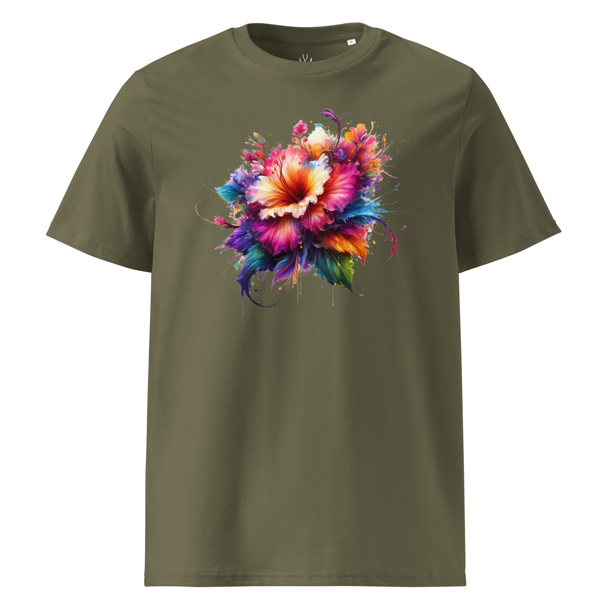 Colorful FLOWER unisex organic cotton t-shirt