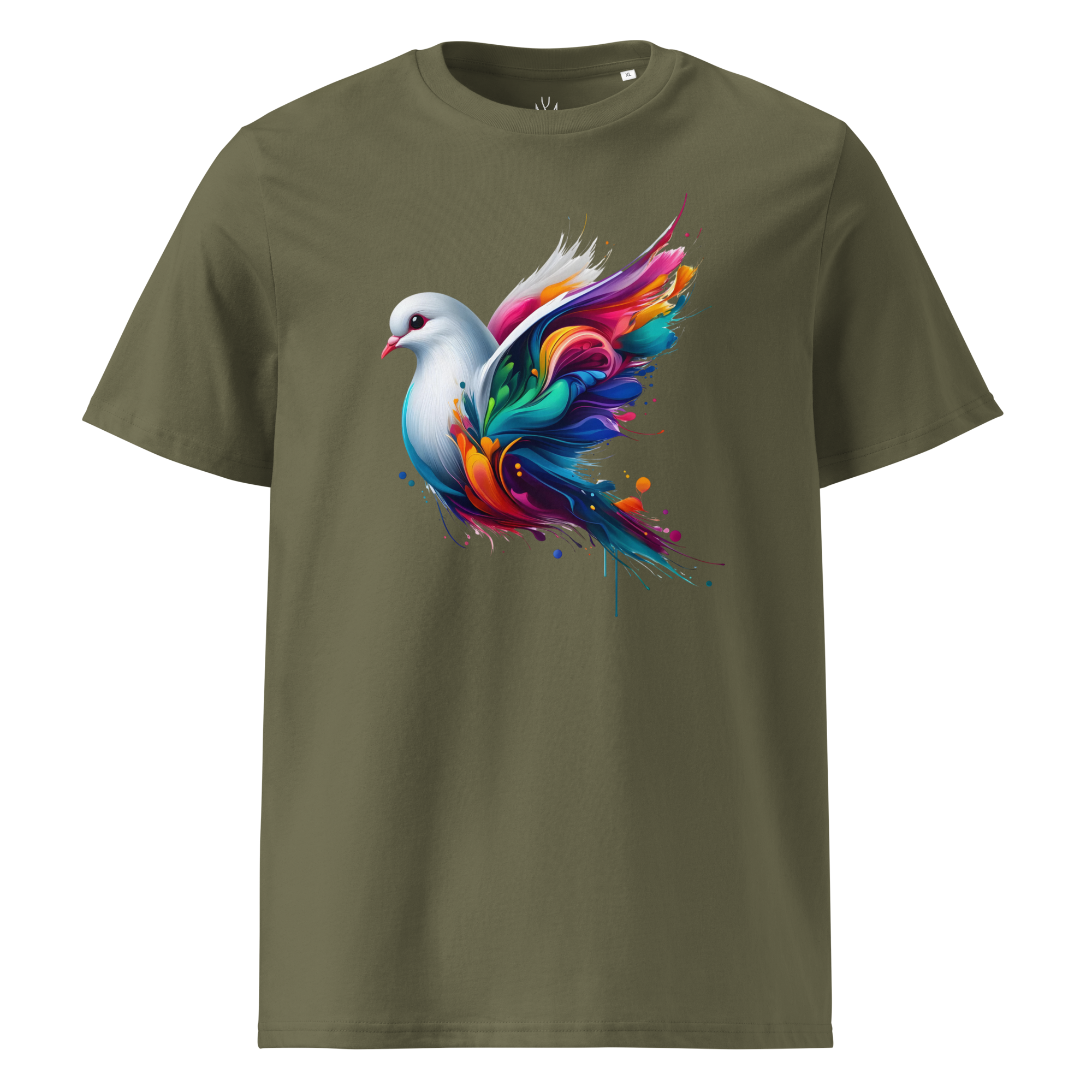Colorful DOVE unisex organic cotton t-shirt