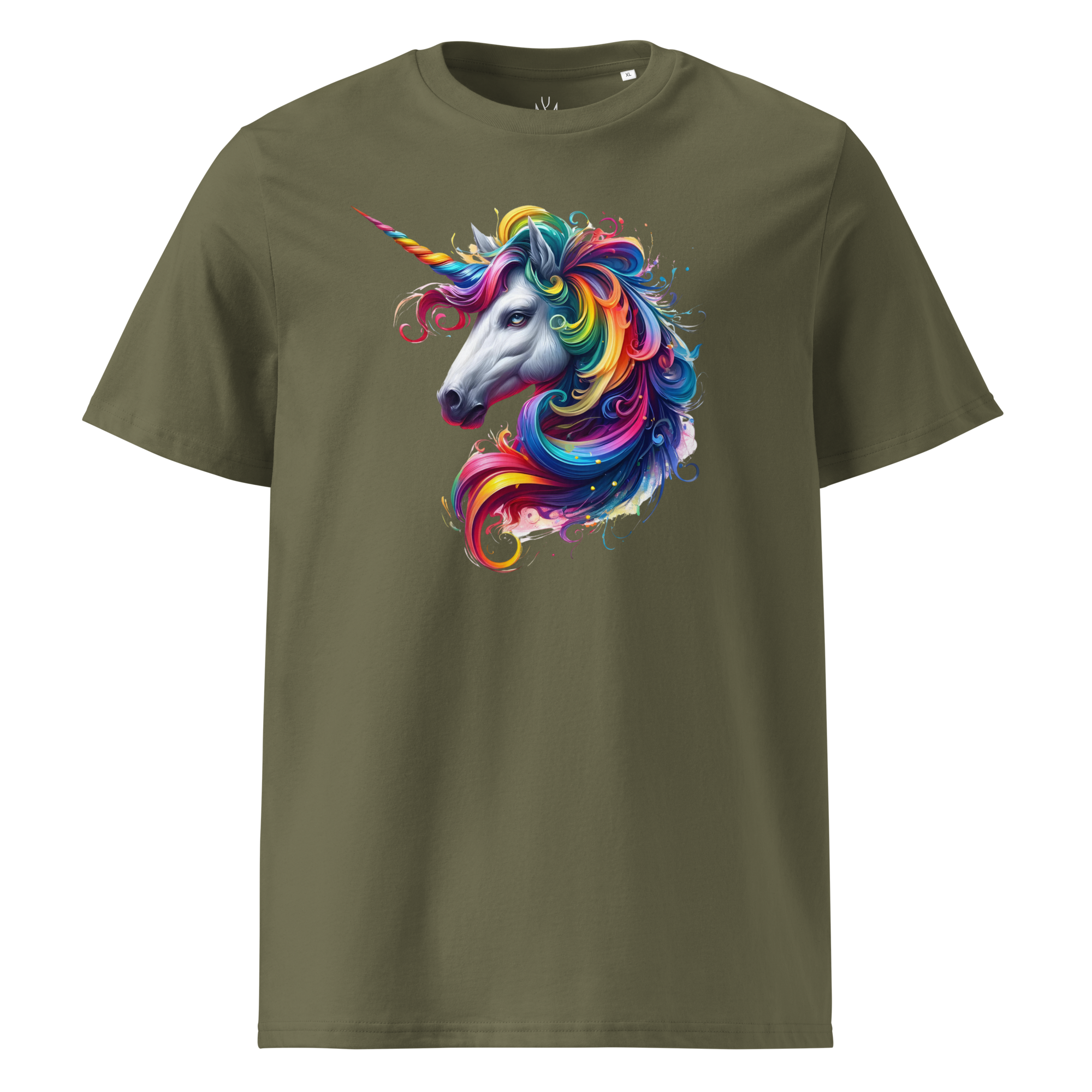 Krāsains UNICORN unisex organiskās kokvilnas T-krekls