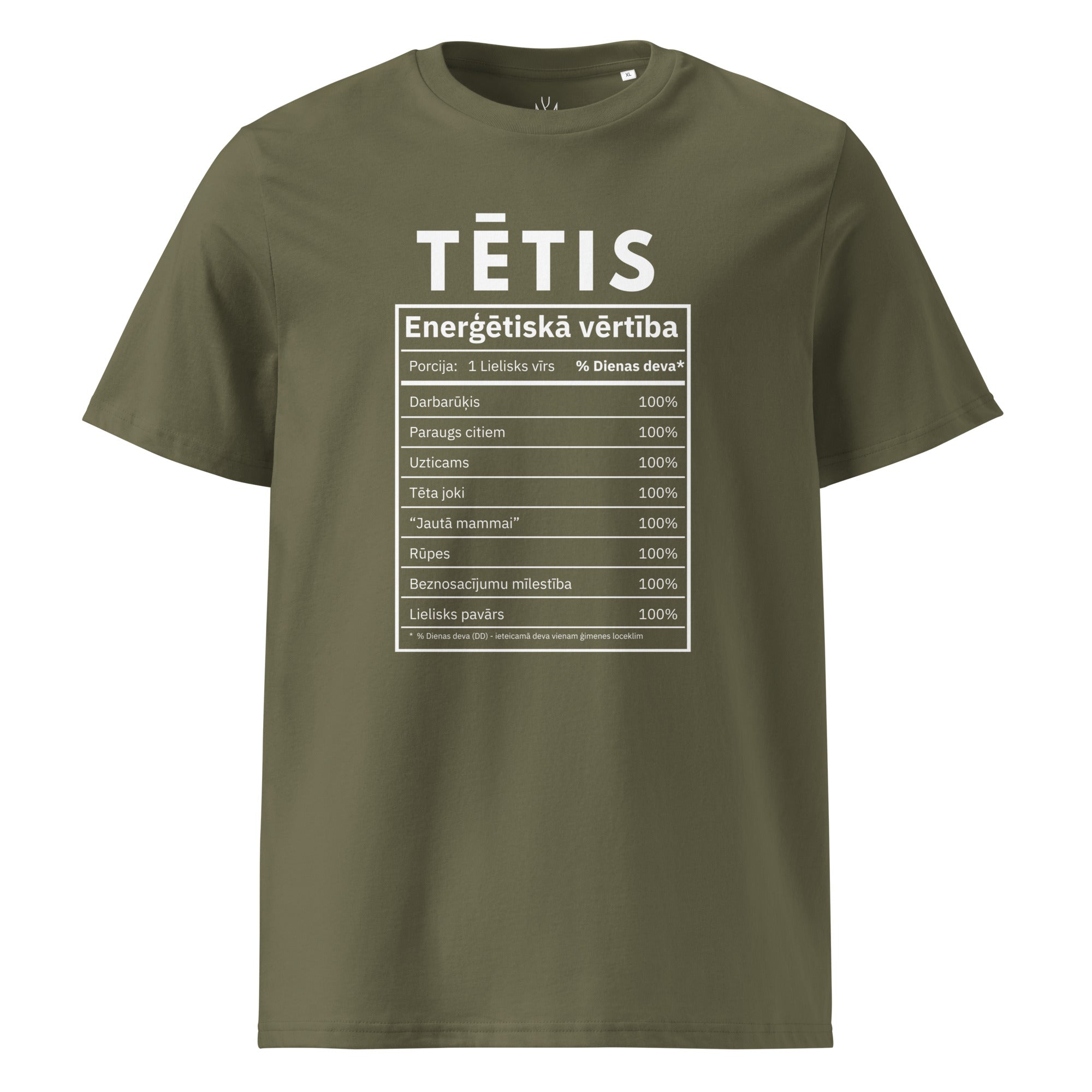 100% dad (Latvian) unisex organic cotton t-shirt (white)