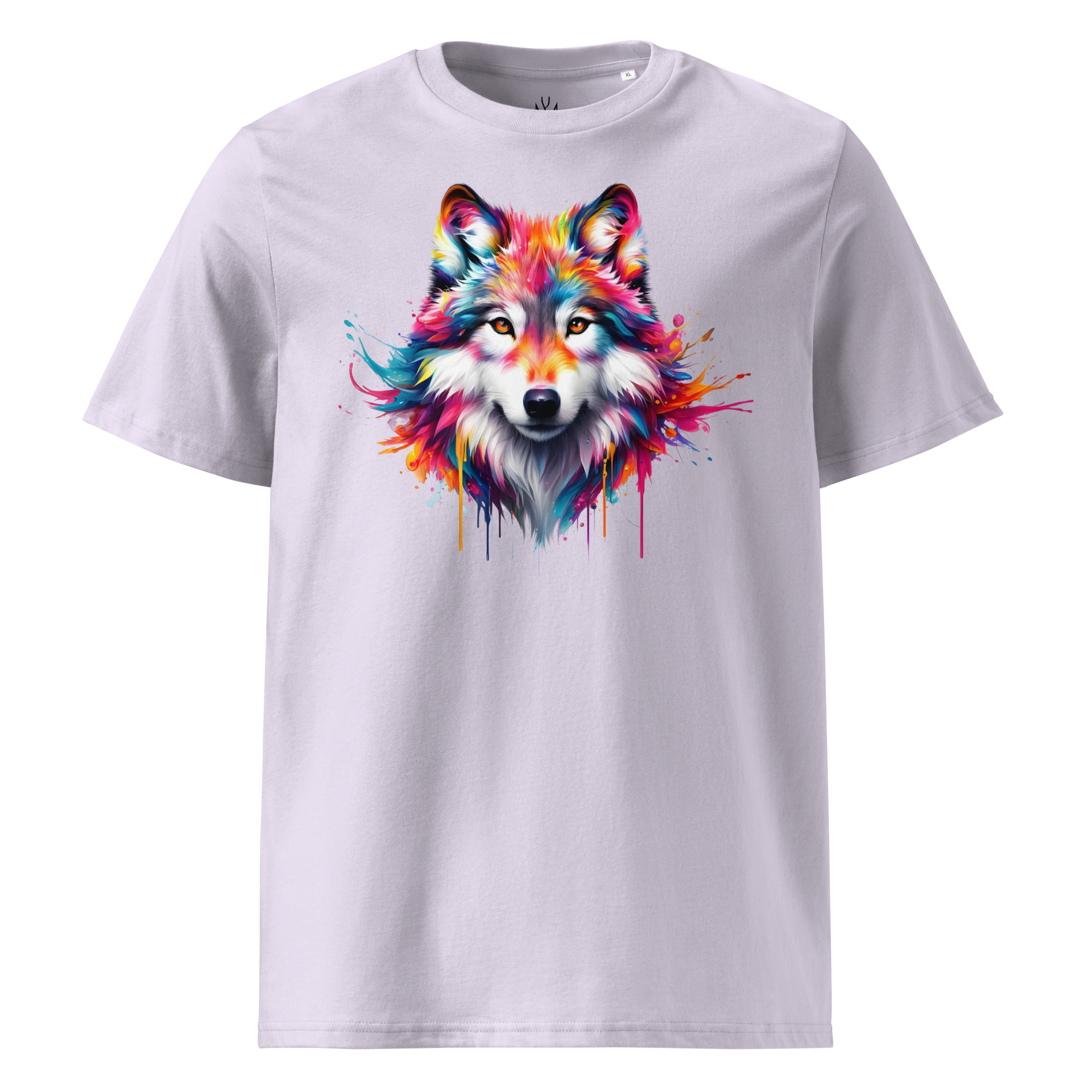 Krāsainais VILKS. Unisex organiskās kokvilnas t-krekls
