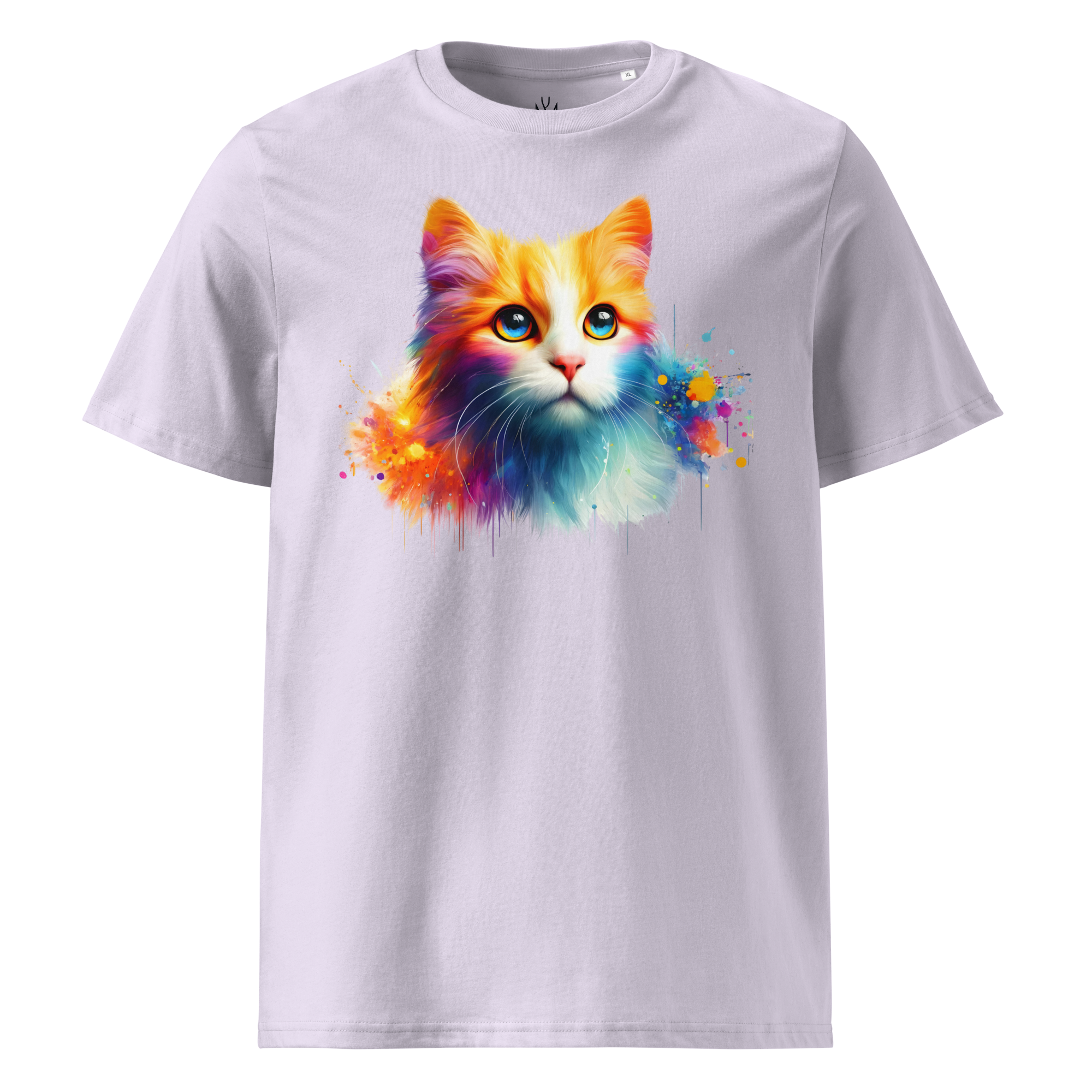 Krāsainais KAĶIS. Unisex organiskās kokvilnas t-krekls