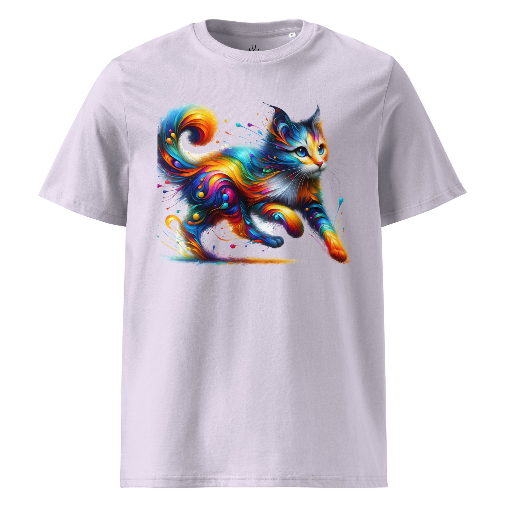 Krāsainais KAĶIS. Unisex organiskās kokvilnas t-krekls
