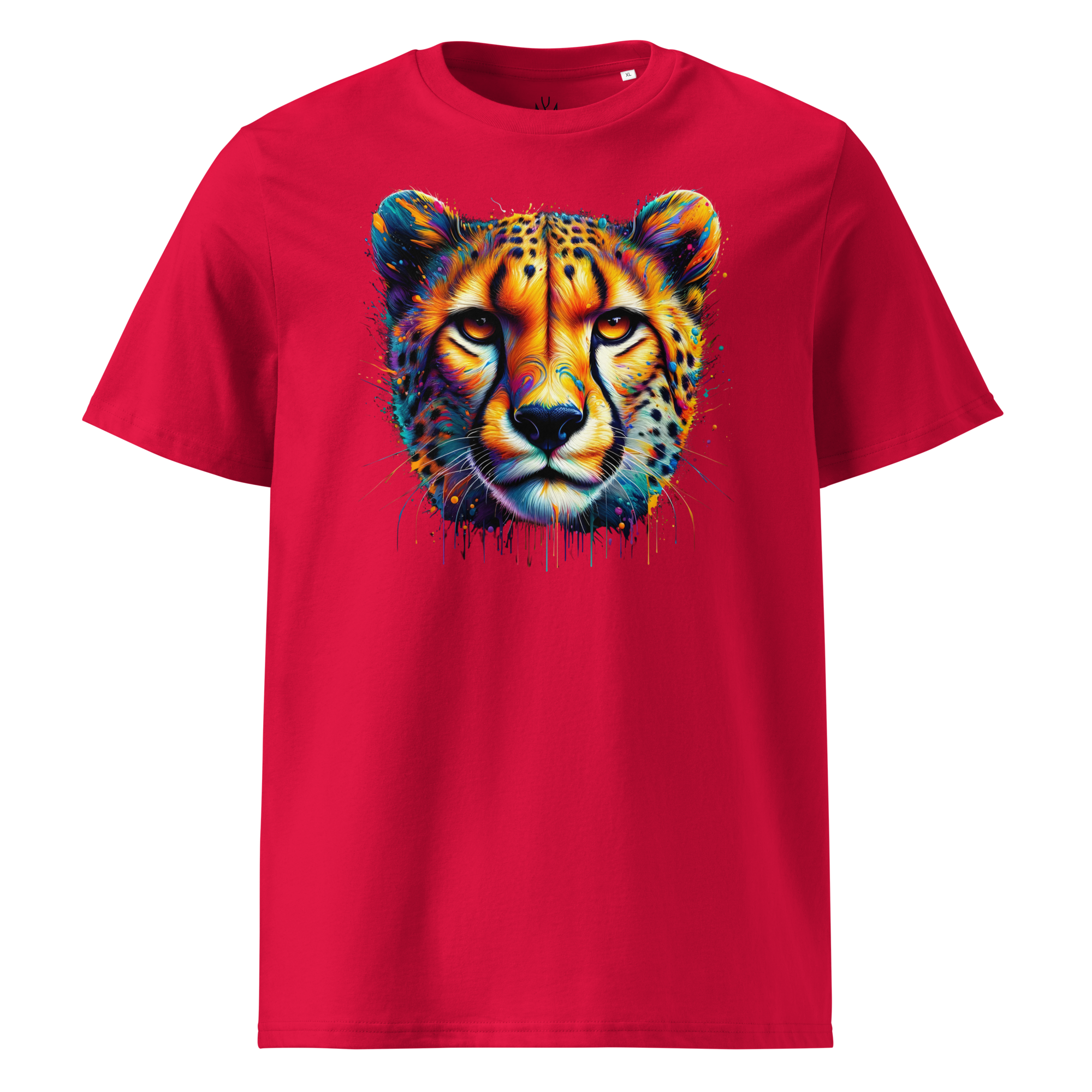 Krāsainais GEPARDS. Unisex organiskās kokvilnas t-krekls