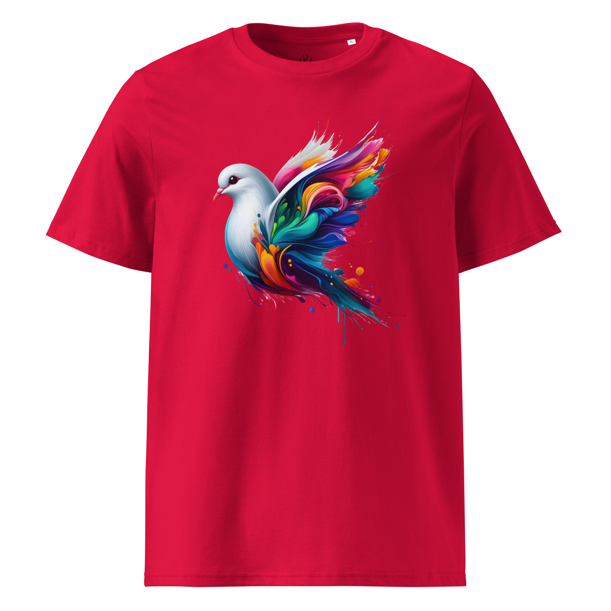 Colorful DOVE unisex organic cotton t-shirt