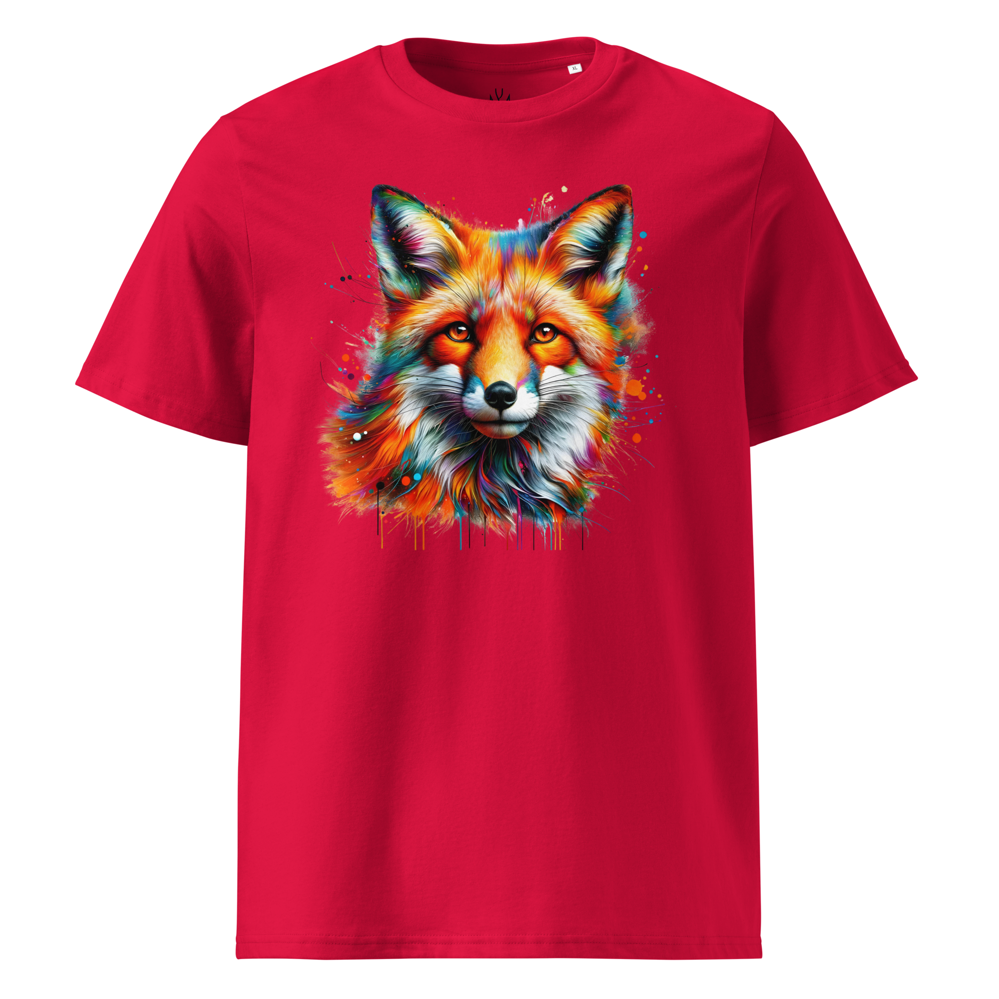 Krāsains FOX unisex organiskās kokvilnas T-krekls