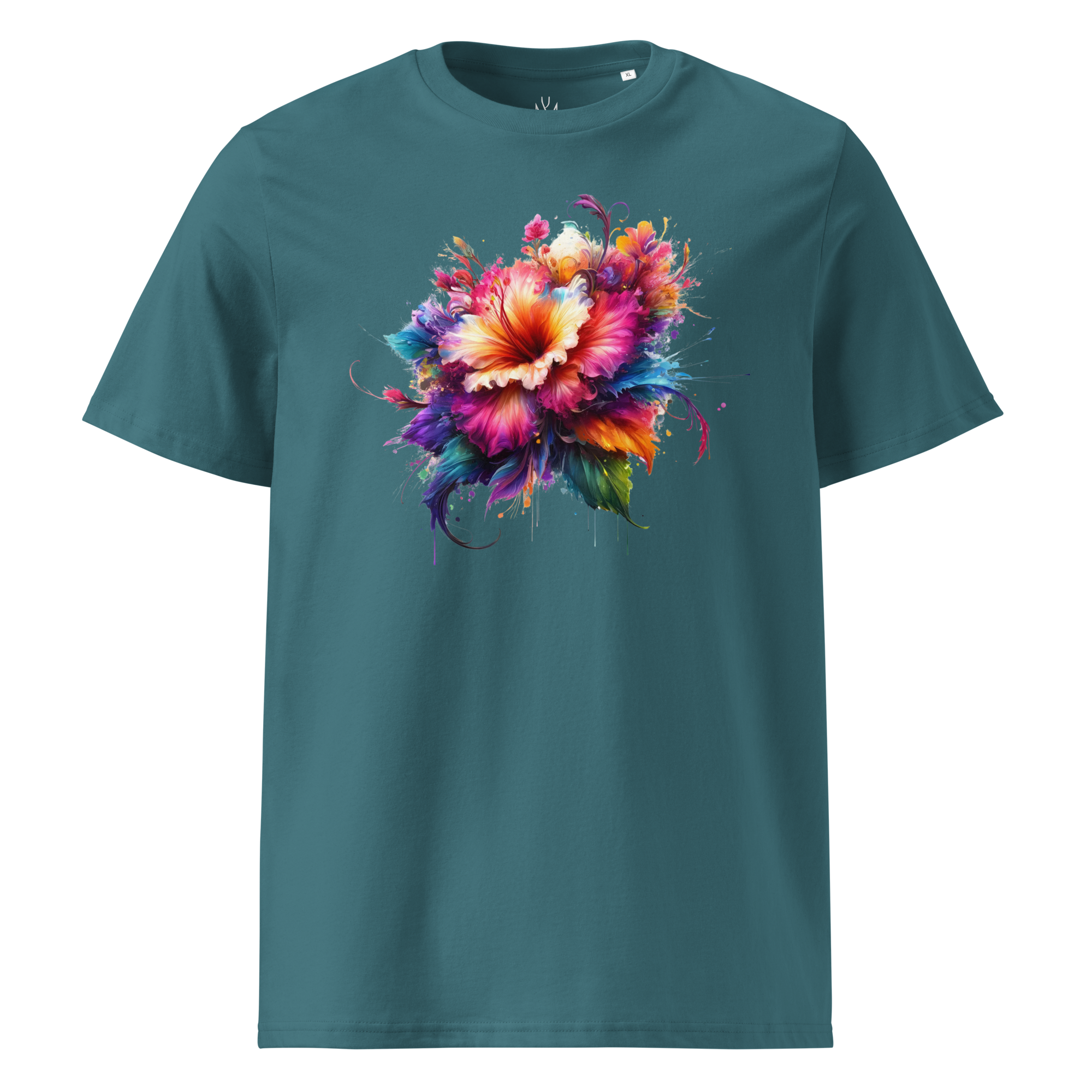 Colorful FLOWER unisex organic cotton t-shirt