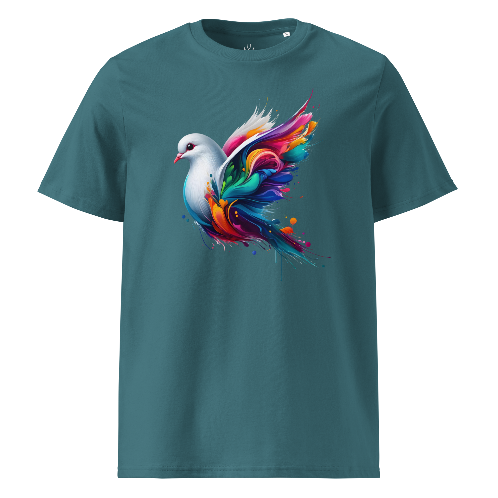 Colorful DOVE unisex organic cotton t-shirt