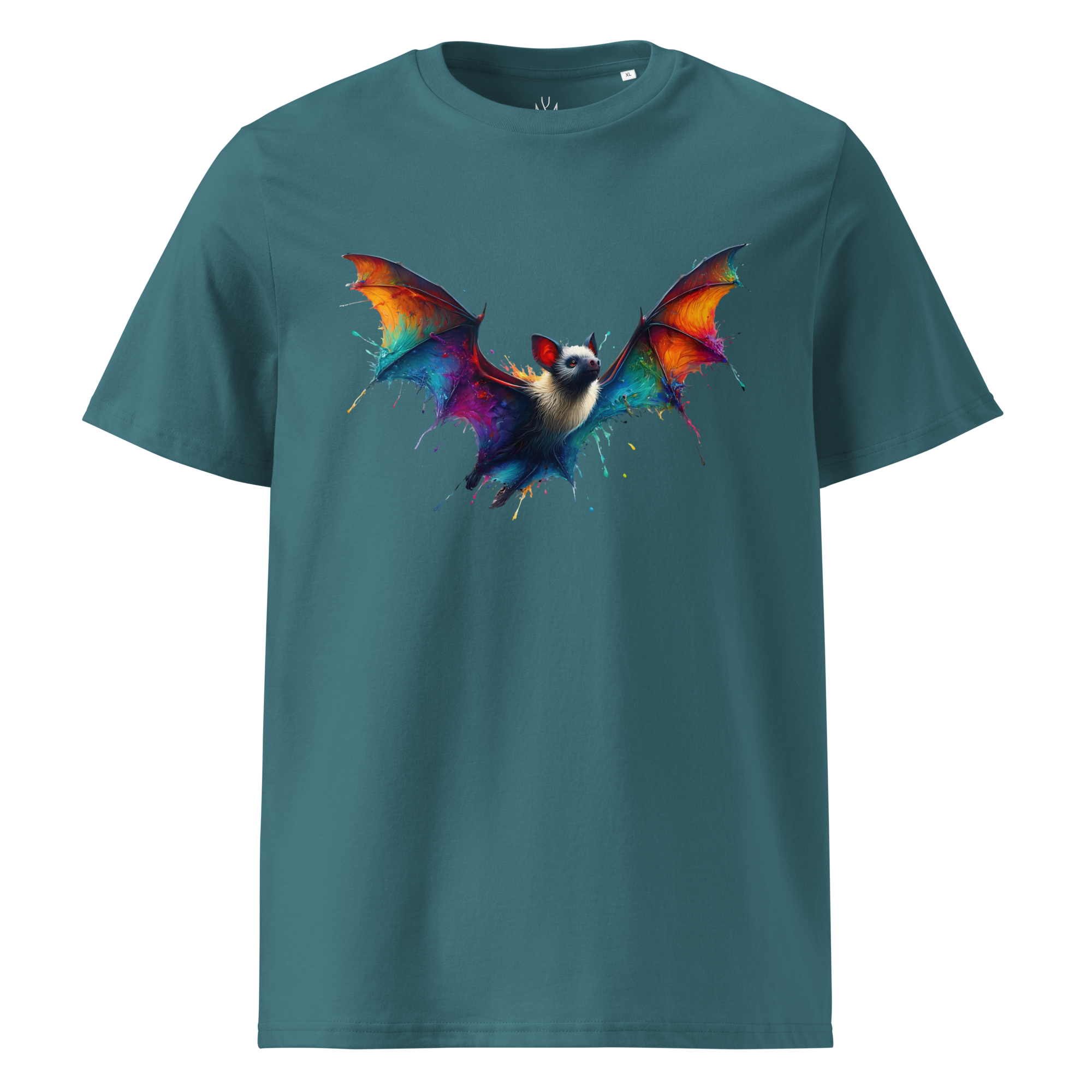 Krāsains BAT unisex organiskās kokvilnas T-krekls
