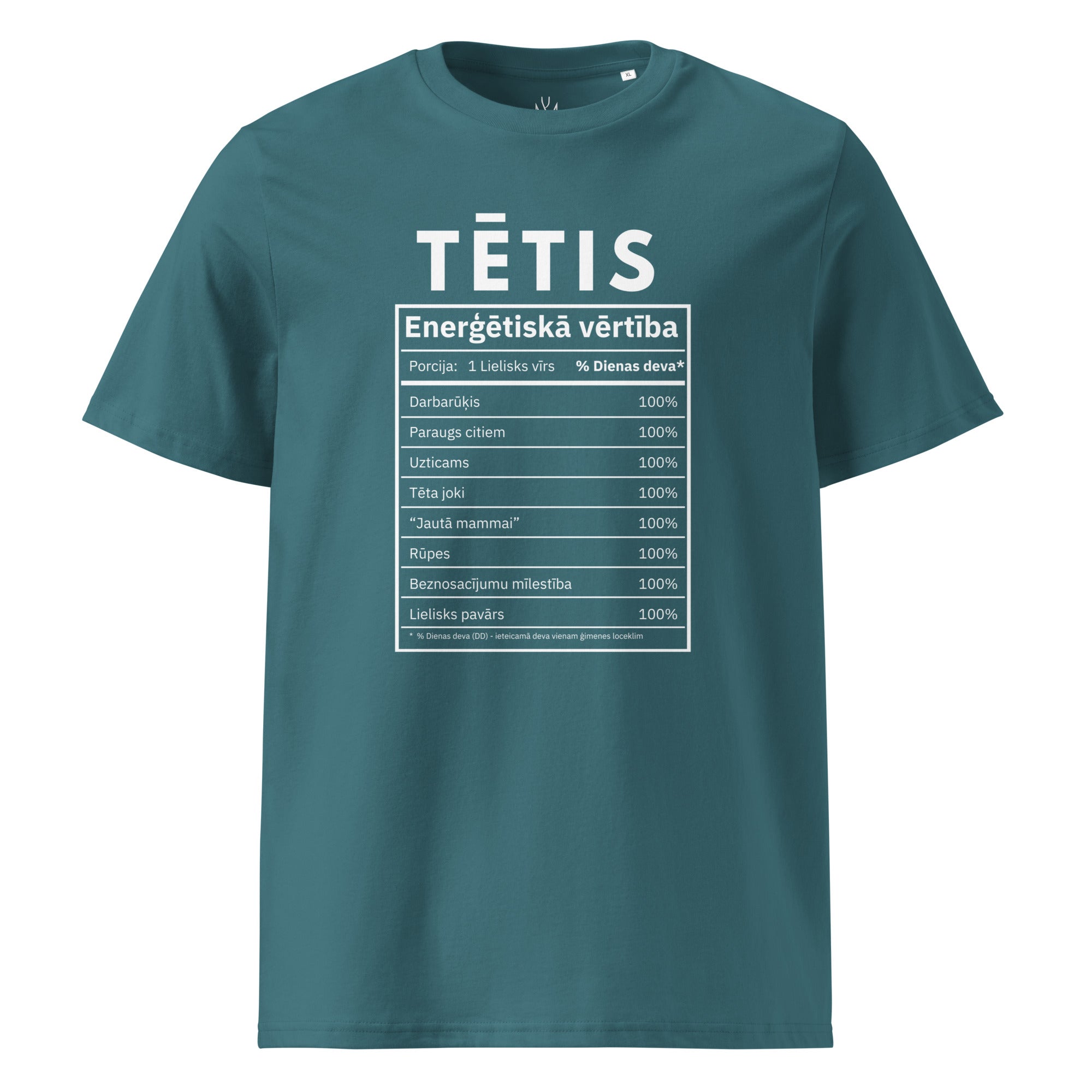 100% dad (Latvian) unisex organic cotton t-shirt (white)