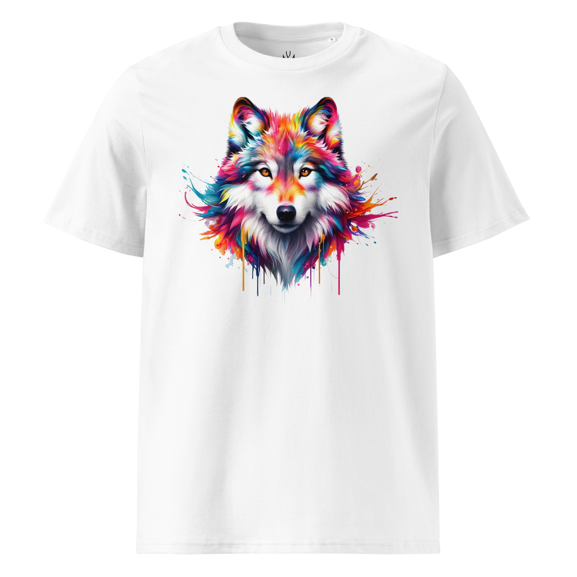Krāsainais VILKS. Unisex organiskās kokvilnas t-krekls