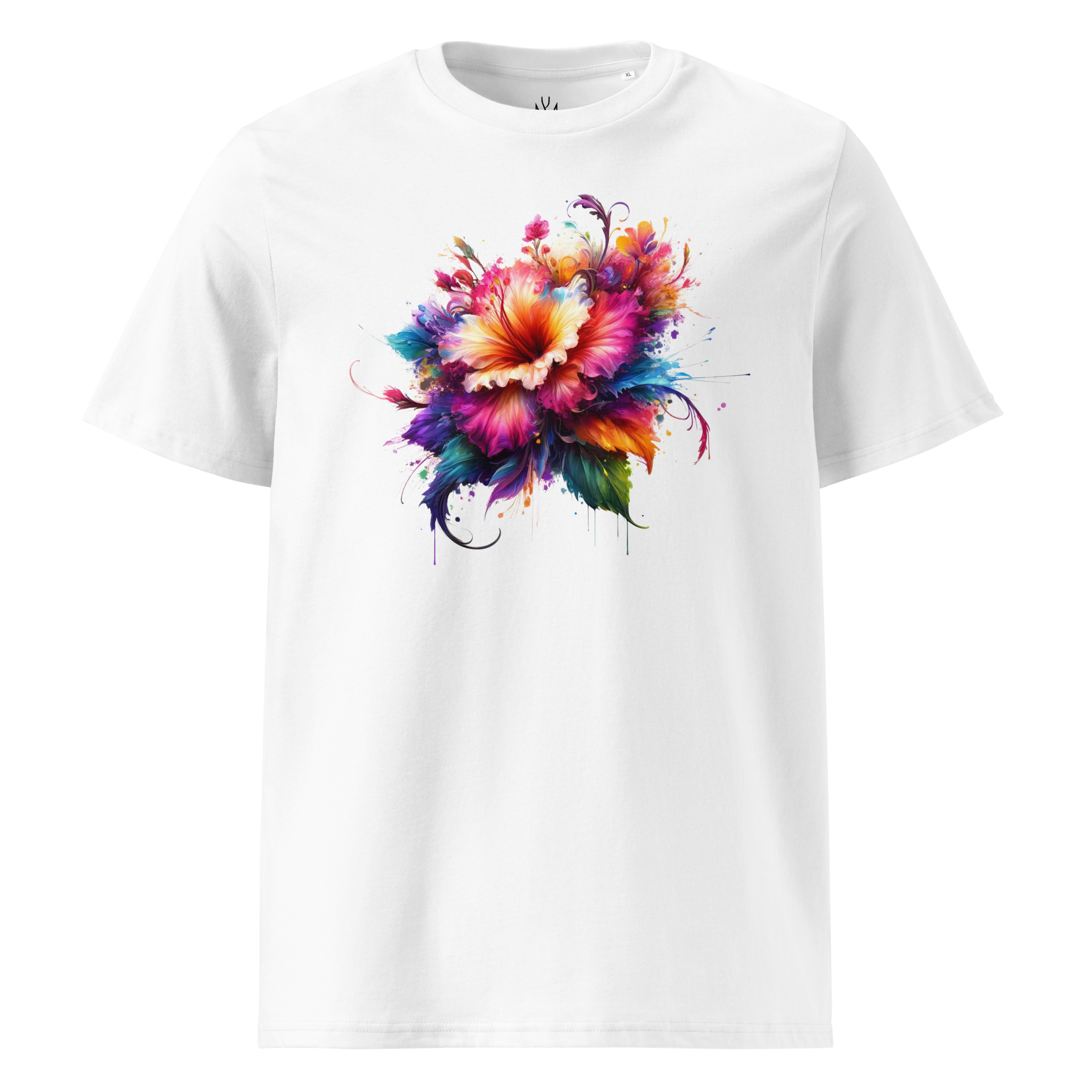 Colorful FLOWER unisex organic cotton t-shirt