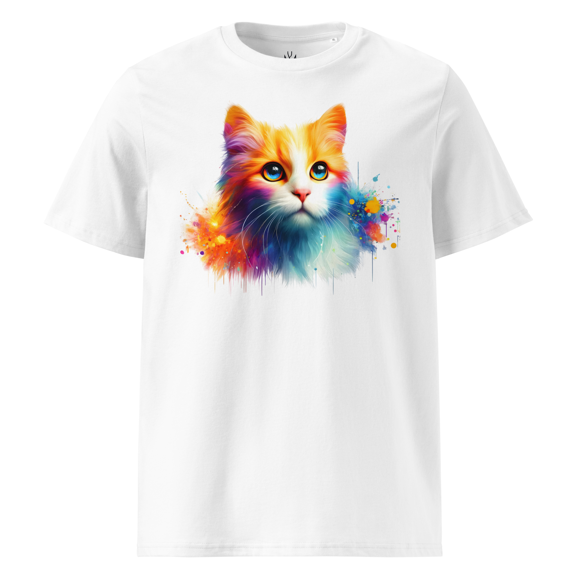 Krāsainais KAĶIS. Unisex organiskās kokvilnas t-krekls