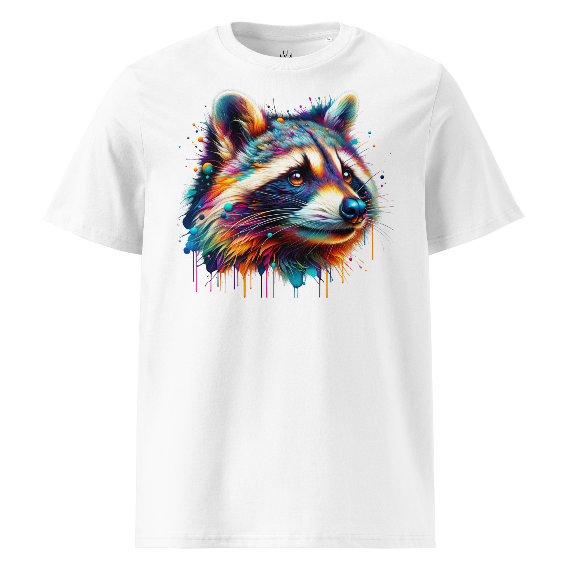Colorful RACOON unisex organic cotton t-shirt