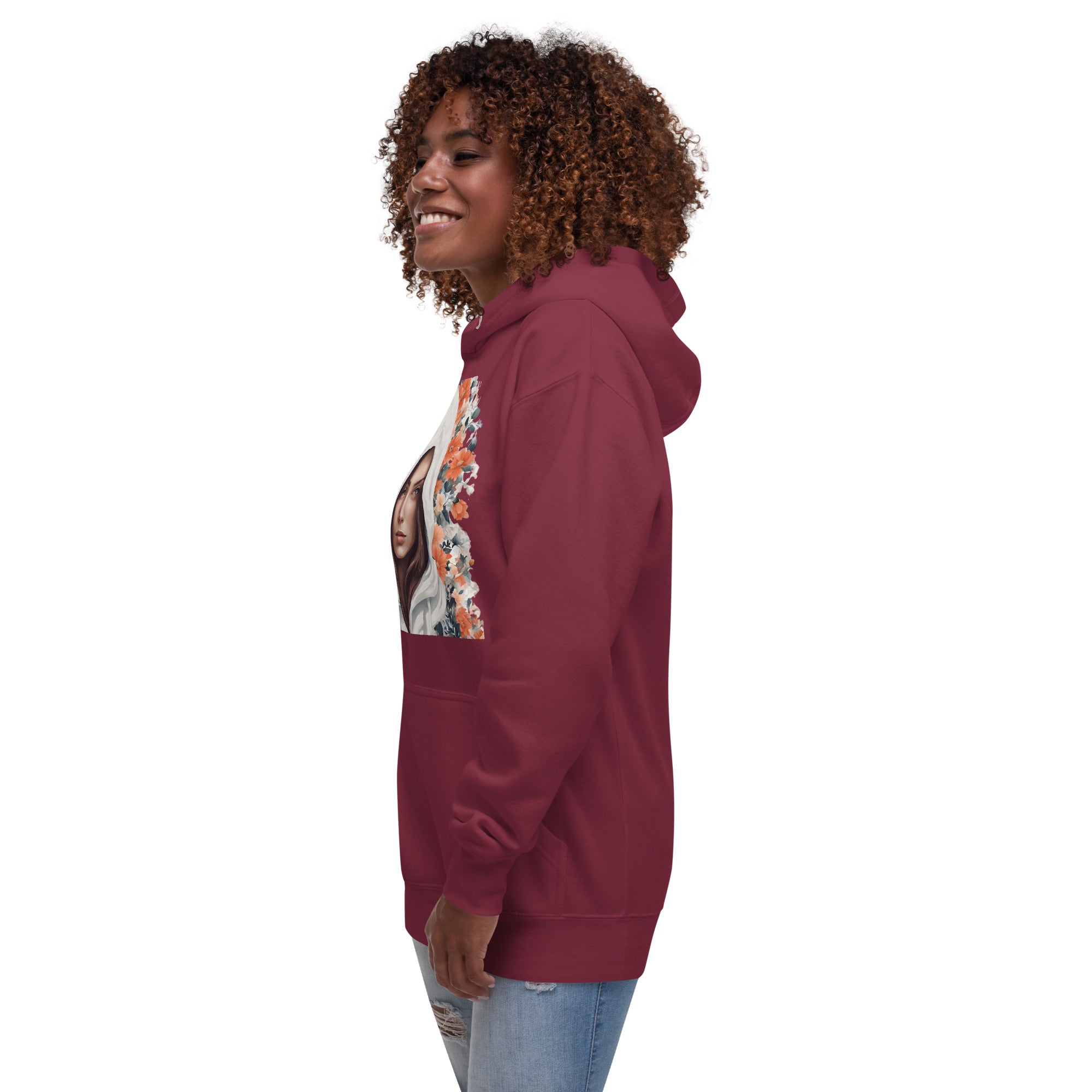 Girl and flowers. Unisex Hoodie