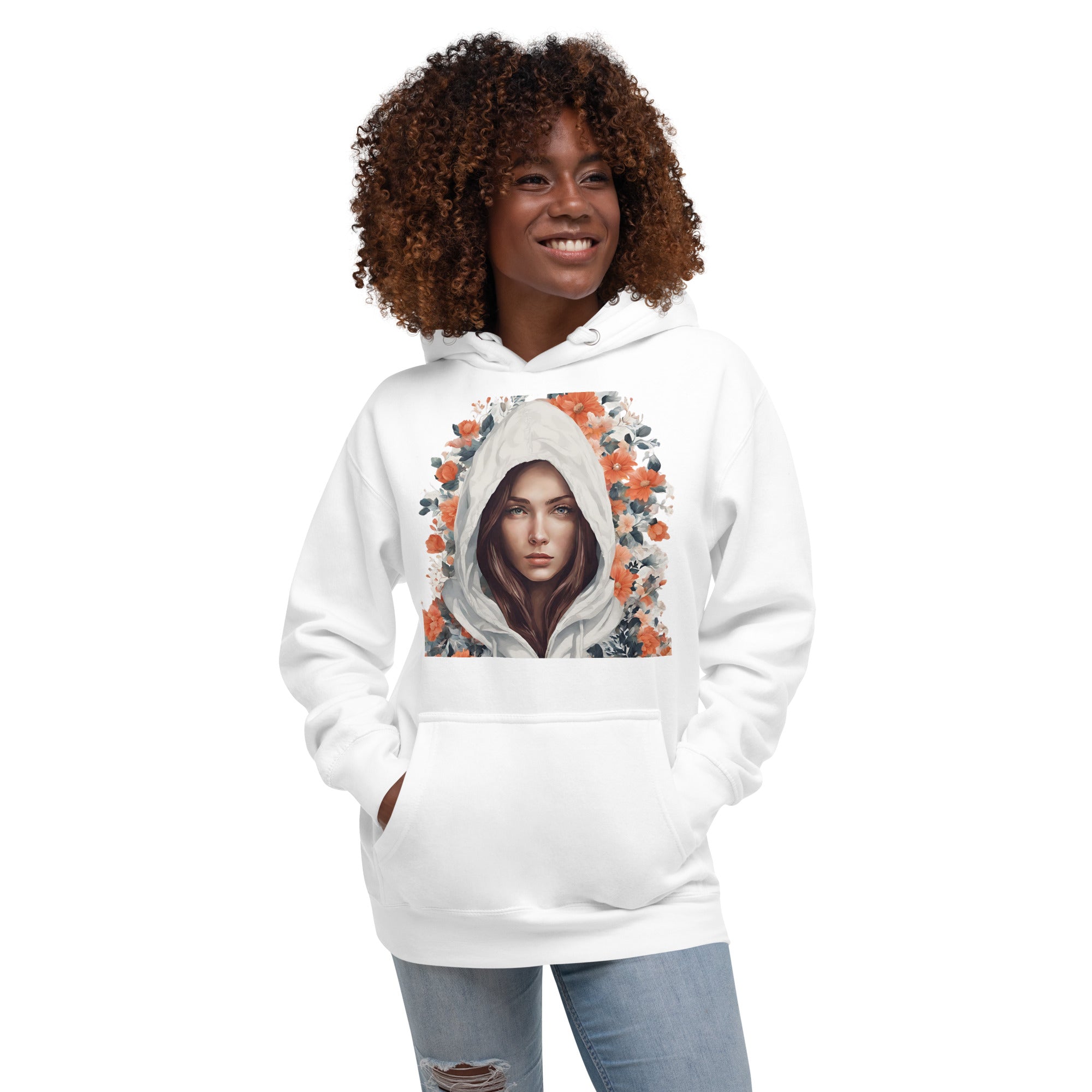 Girl and flowers. Unisex Hoodie