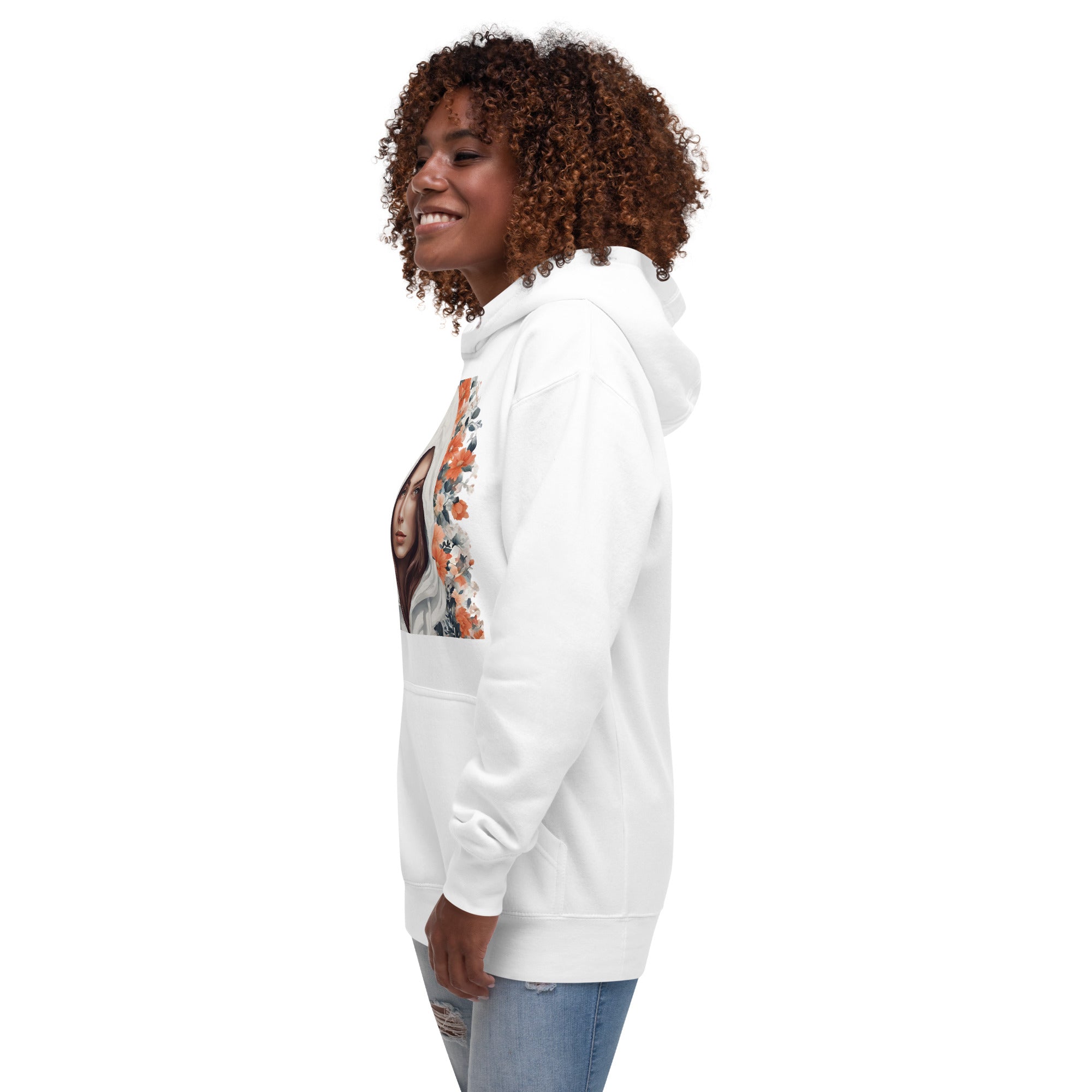 Girl and flowers. Unisex Hoodie