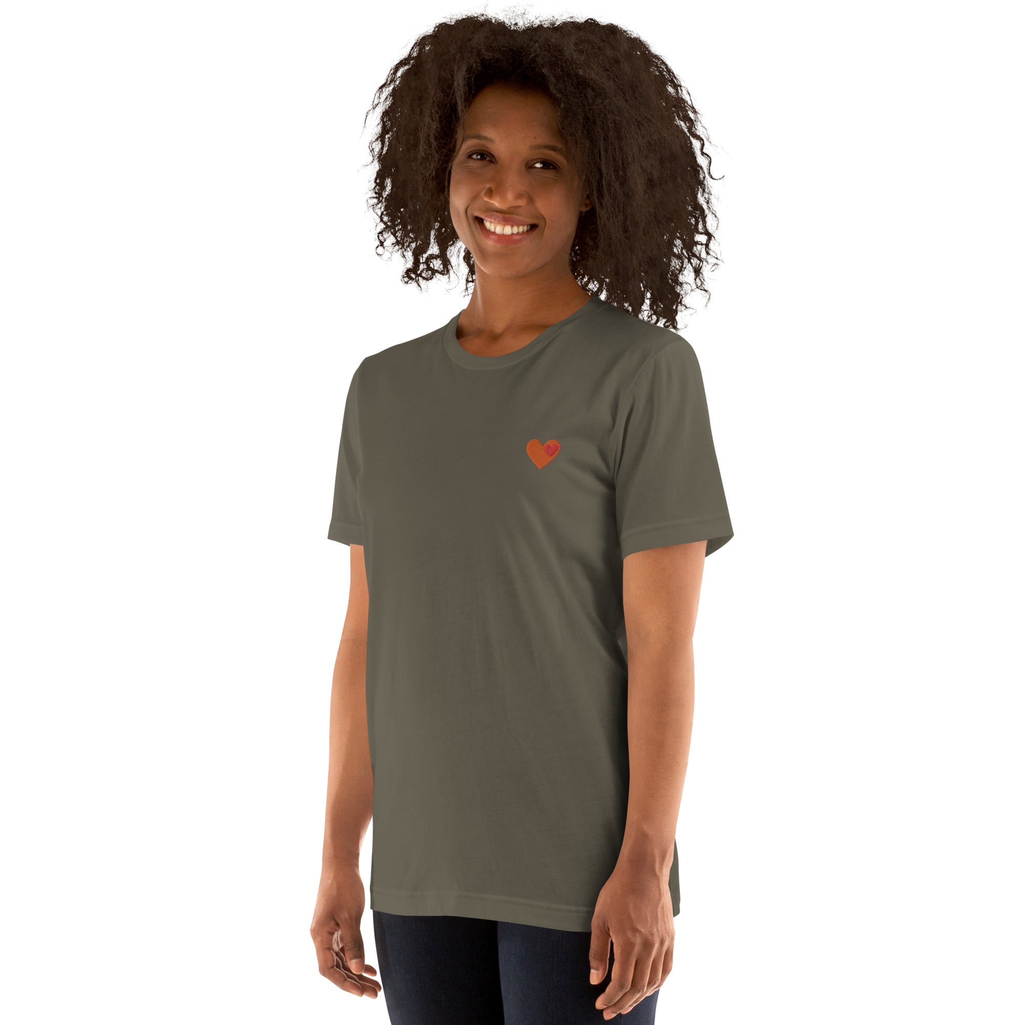 Love. Two Embroidered hearts in one. Unisex t-shirt❤️