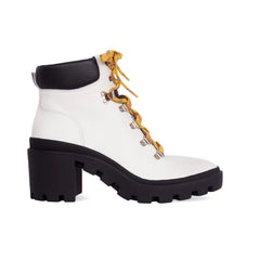 White Combat Boots – Stylish 9 cm Block Heel Design