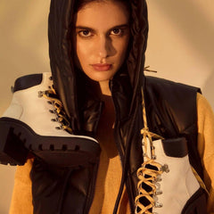 White Combat Boots – Stylish 9 cm Block Heel Design