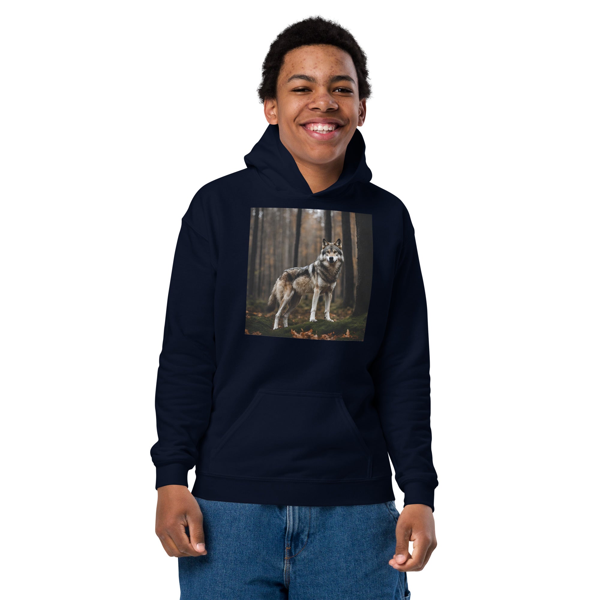Wolf in the forest - exclusive design from Arturs - youth heavy blend hoodie