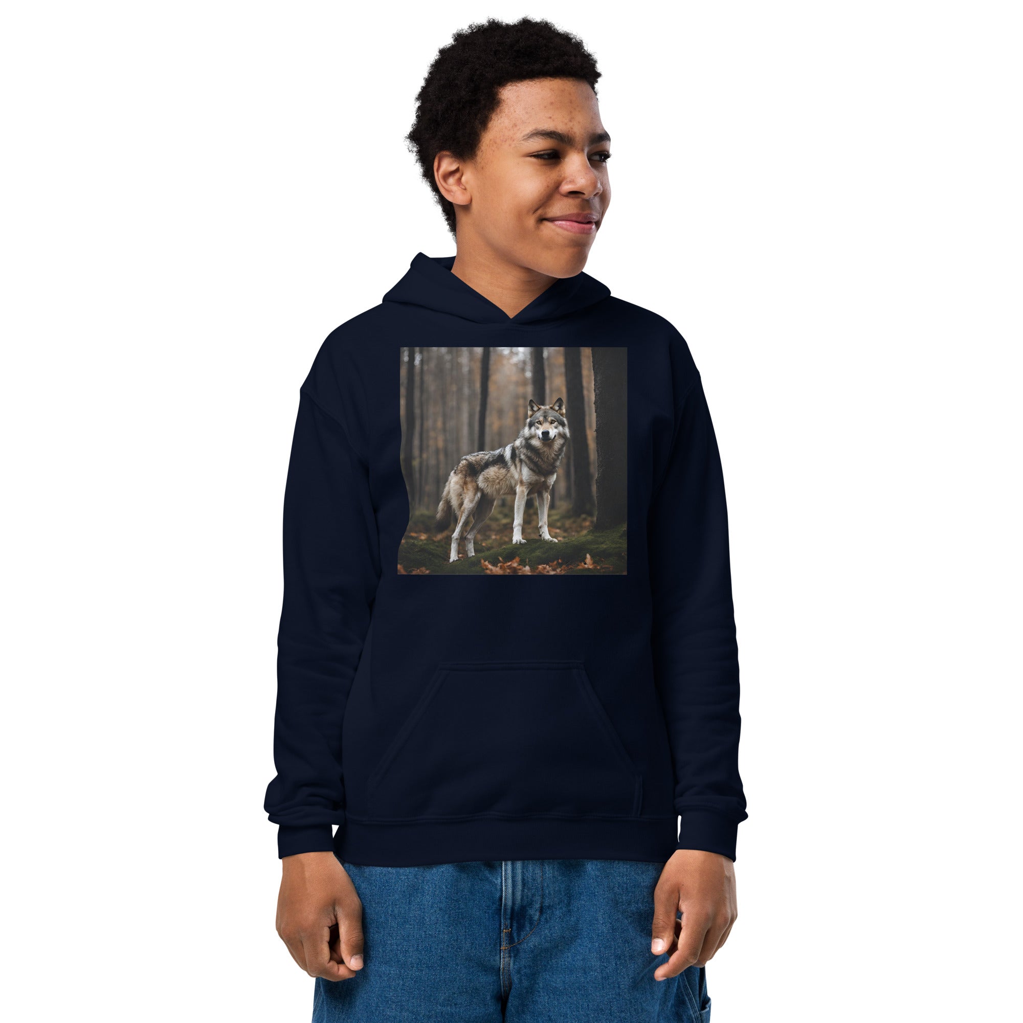Wolf in the forest - exclusive design from Arturs - youth heavy blend hoodie