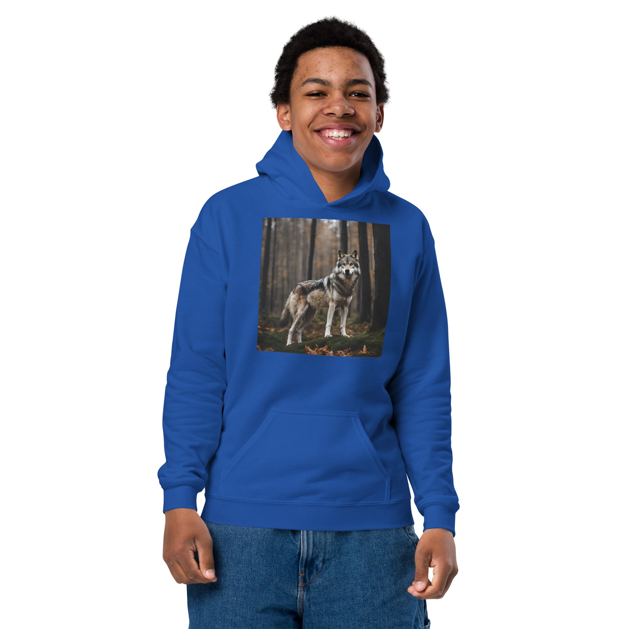 Wolf in the forest - exclusive design from Arturs - youth heavy blend hoodie