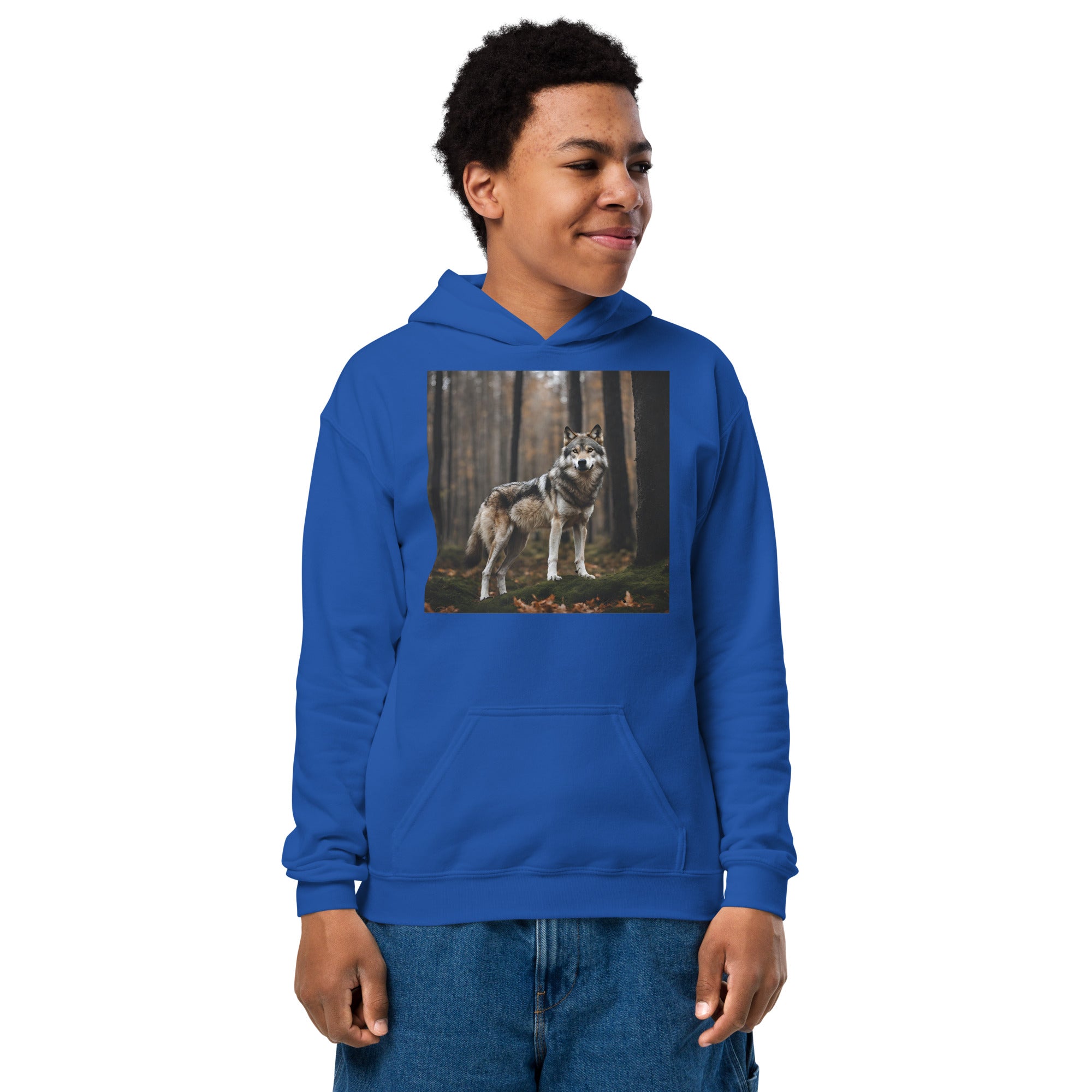 Wolf in the forest - exclusive design from Arturs - youth heavy blend hoodie