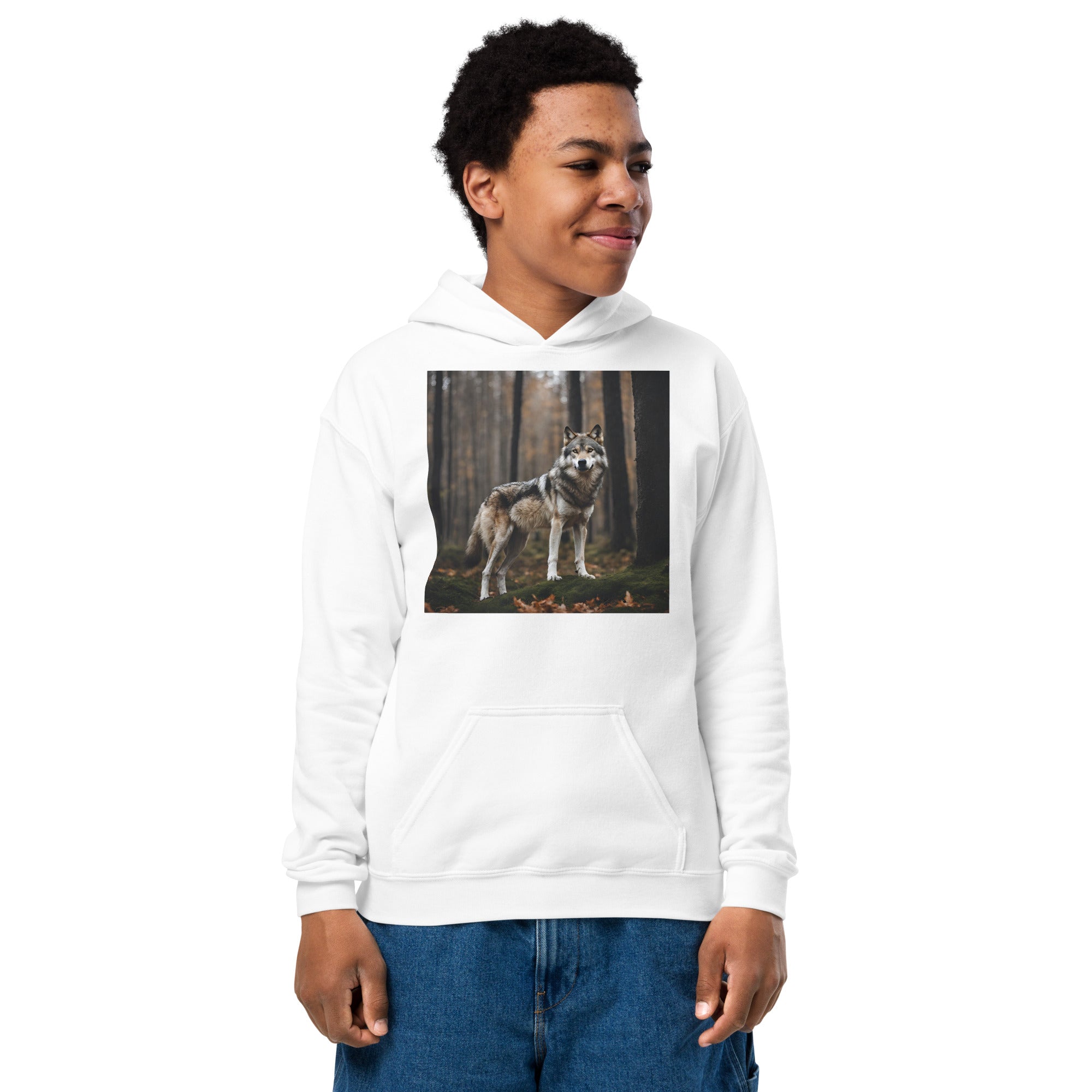 Wolf in the forest - exclusive design from Arturs - youth heavy blend hoodie