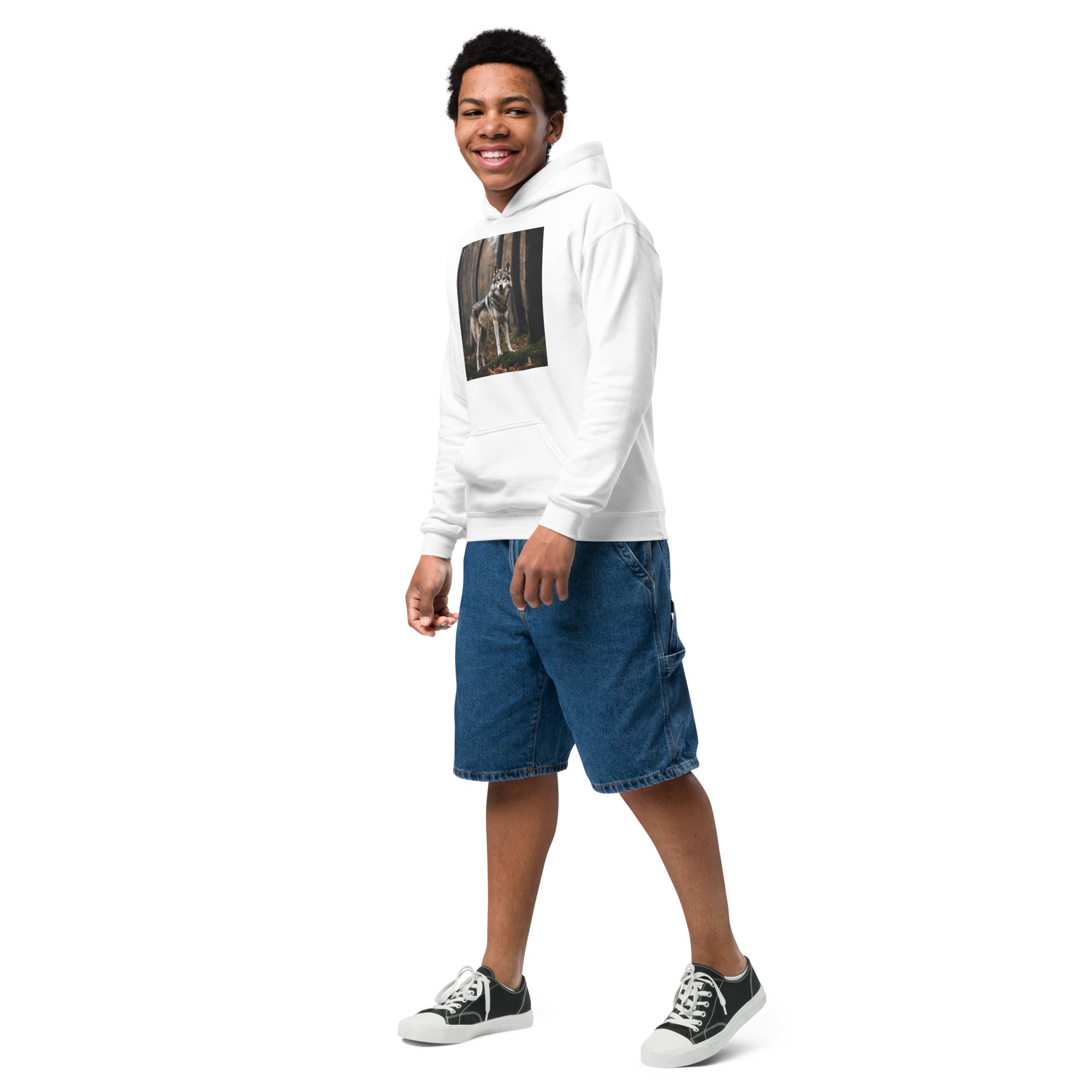Wolf in the forest - exclusive design from Arturs - youth heavy blend hoodie