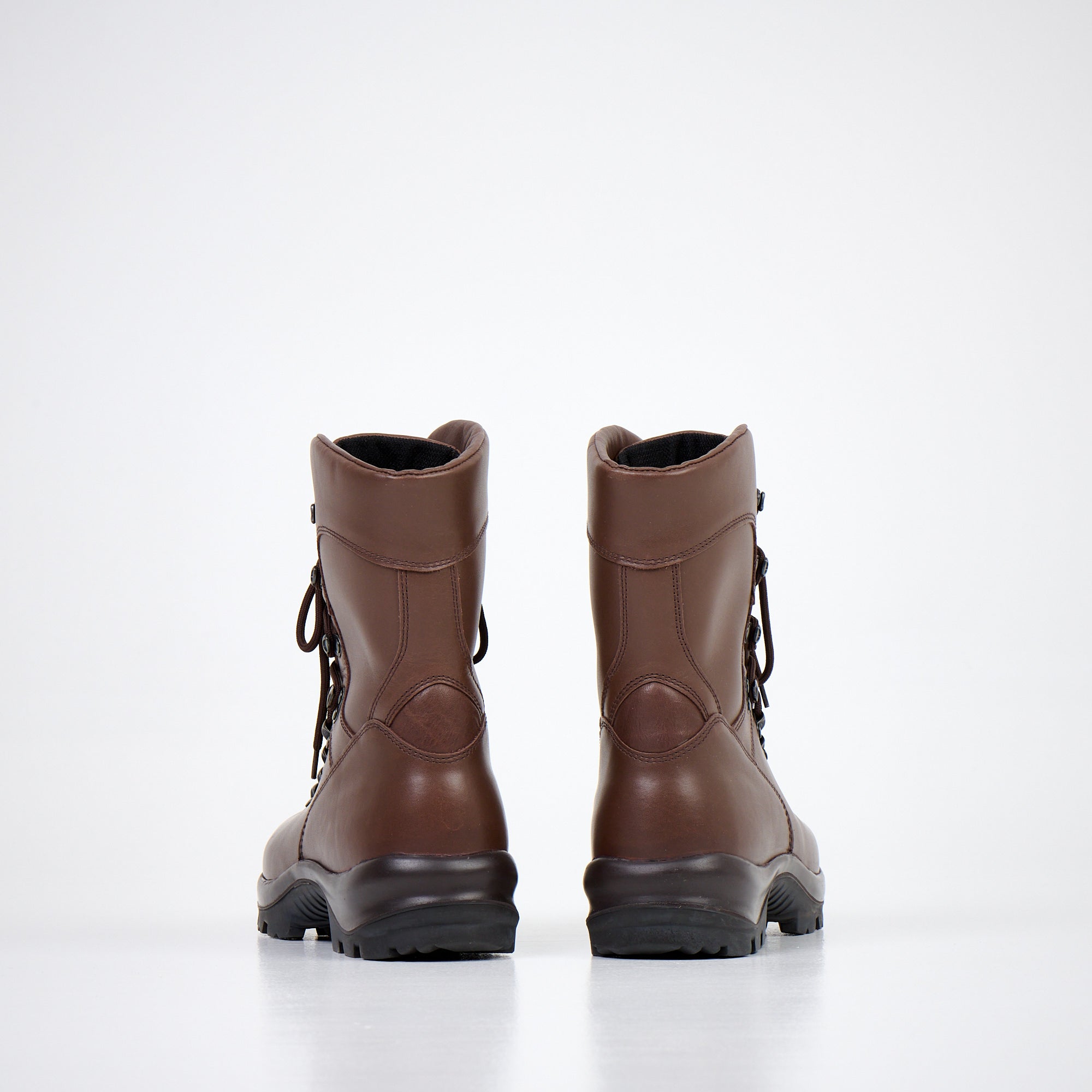 Dark brown military top boots